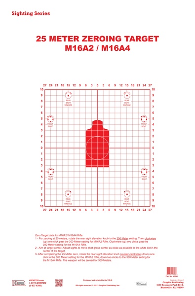 M16 Zeroing Target (82020) | GunFun Shooting Targets